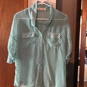 Cute polka dot button up